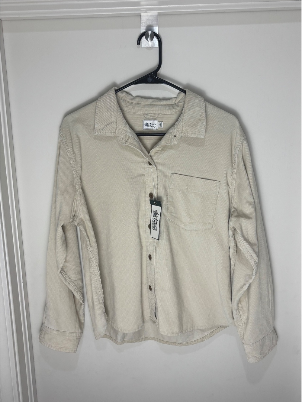 Alpine Design Women’s Medium Corduroy Button Up Shirt Organic Cotton NWT